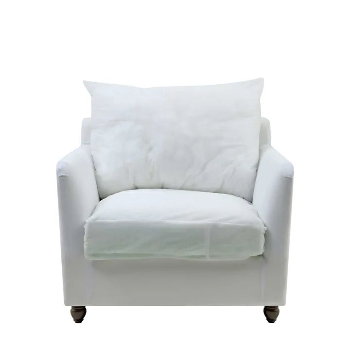 Noosa Hamptons Armchair with Slip Cover (Blue Sky Stripe)