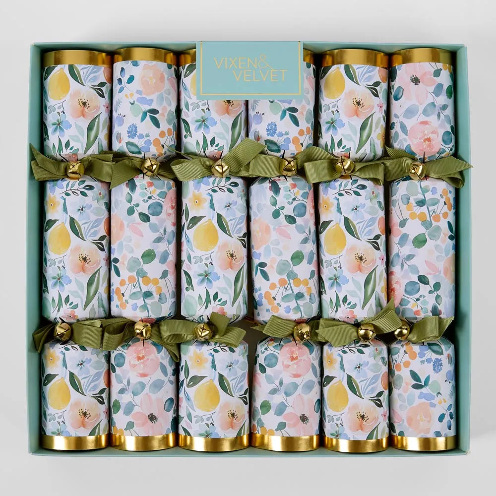 Christmas Bon Bon Blooming Floral Crackers (Set 6)