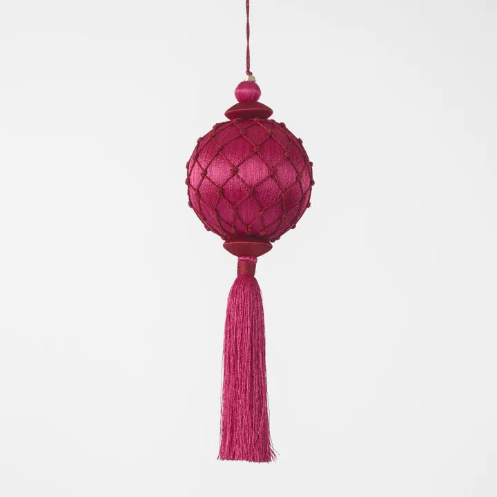 Silk Christmas Tassel Fuchsia & Red