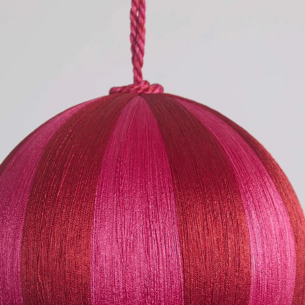 Silk Stripe Bauble Fuchsia & Red Lge