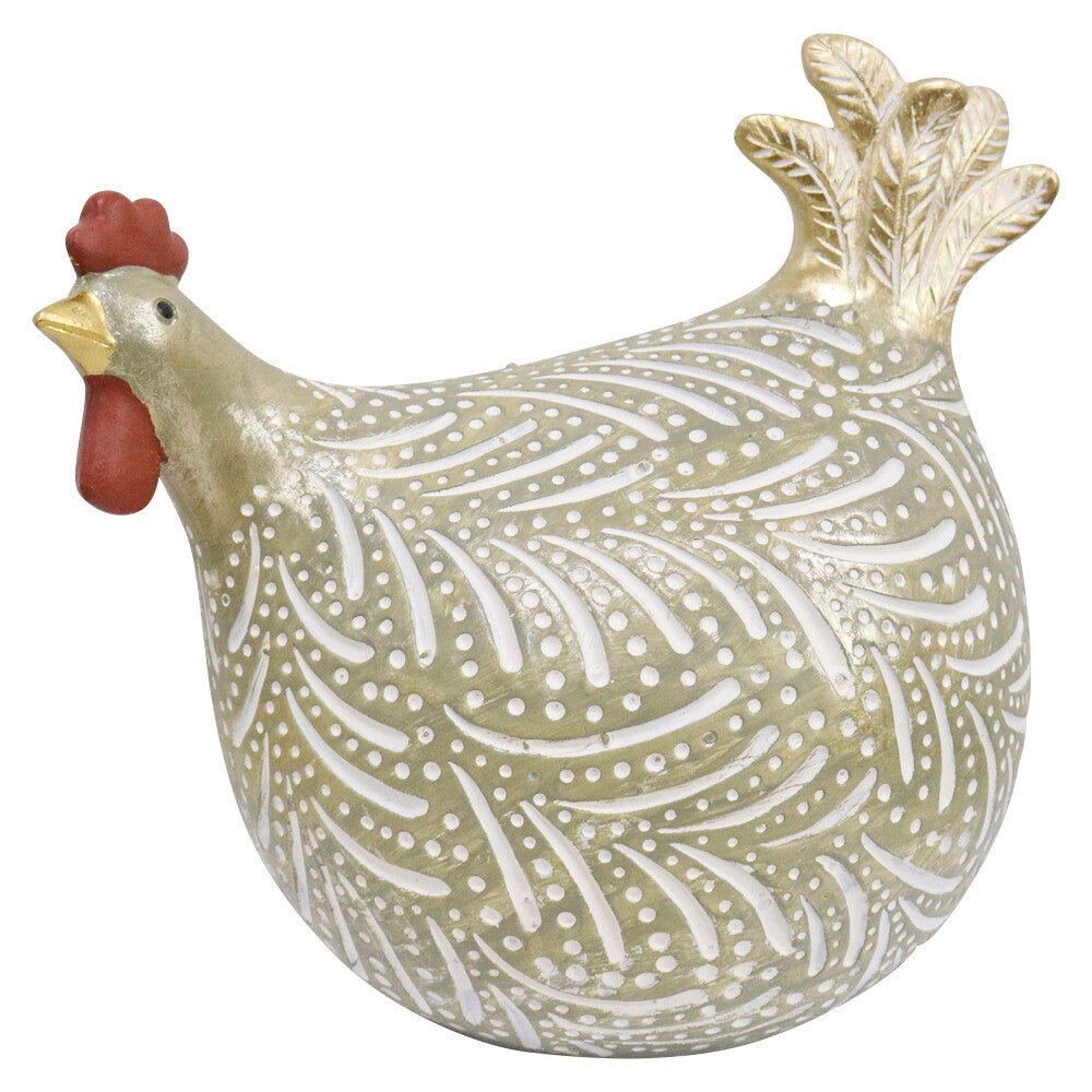 Hen Decor Green Large Ornate