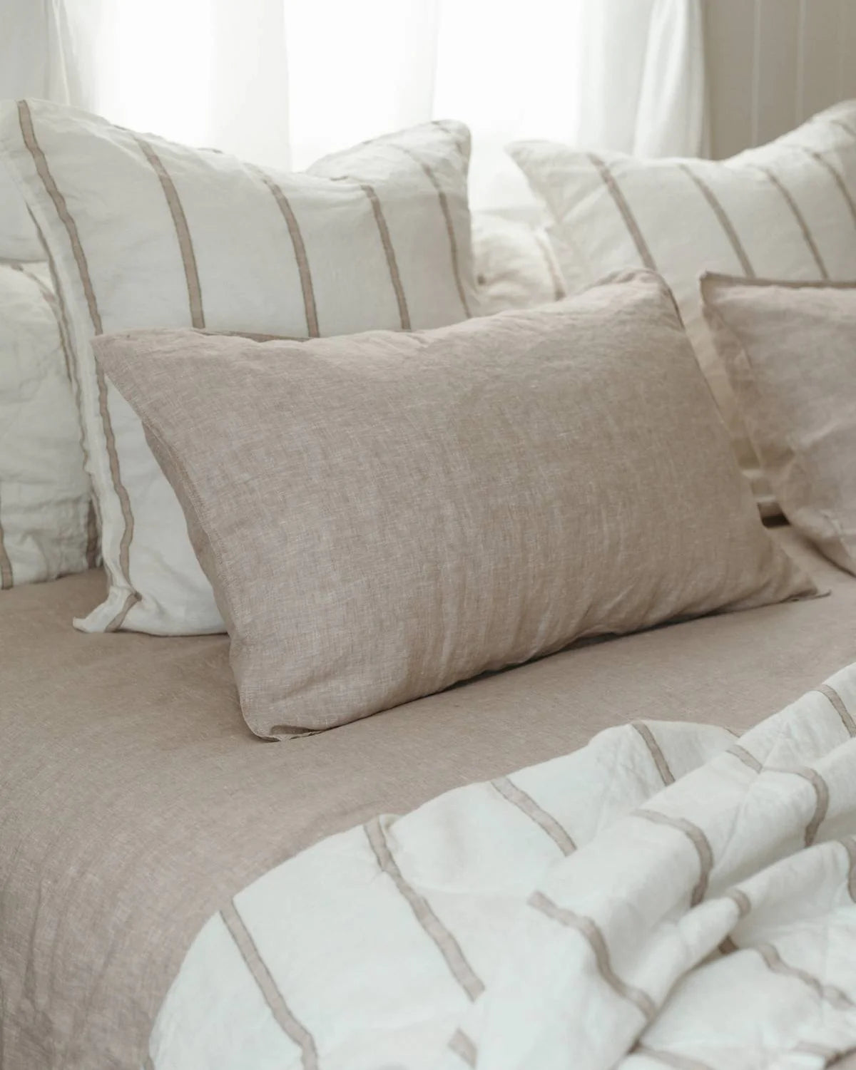 Salt Linen Fitted King Sheet Sandstone