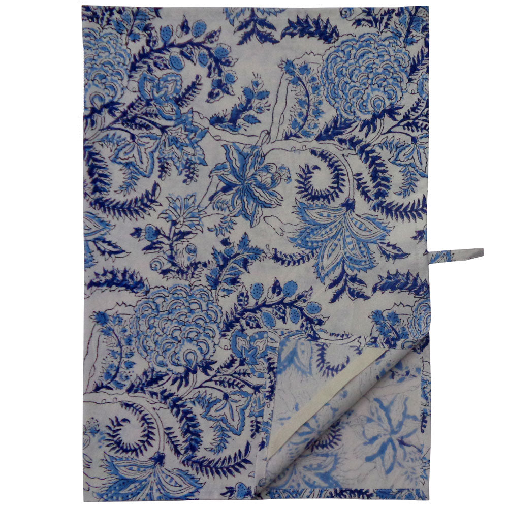 Tea Towel Block Print Palace Blue