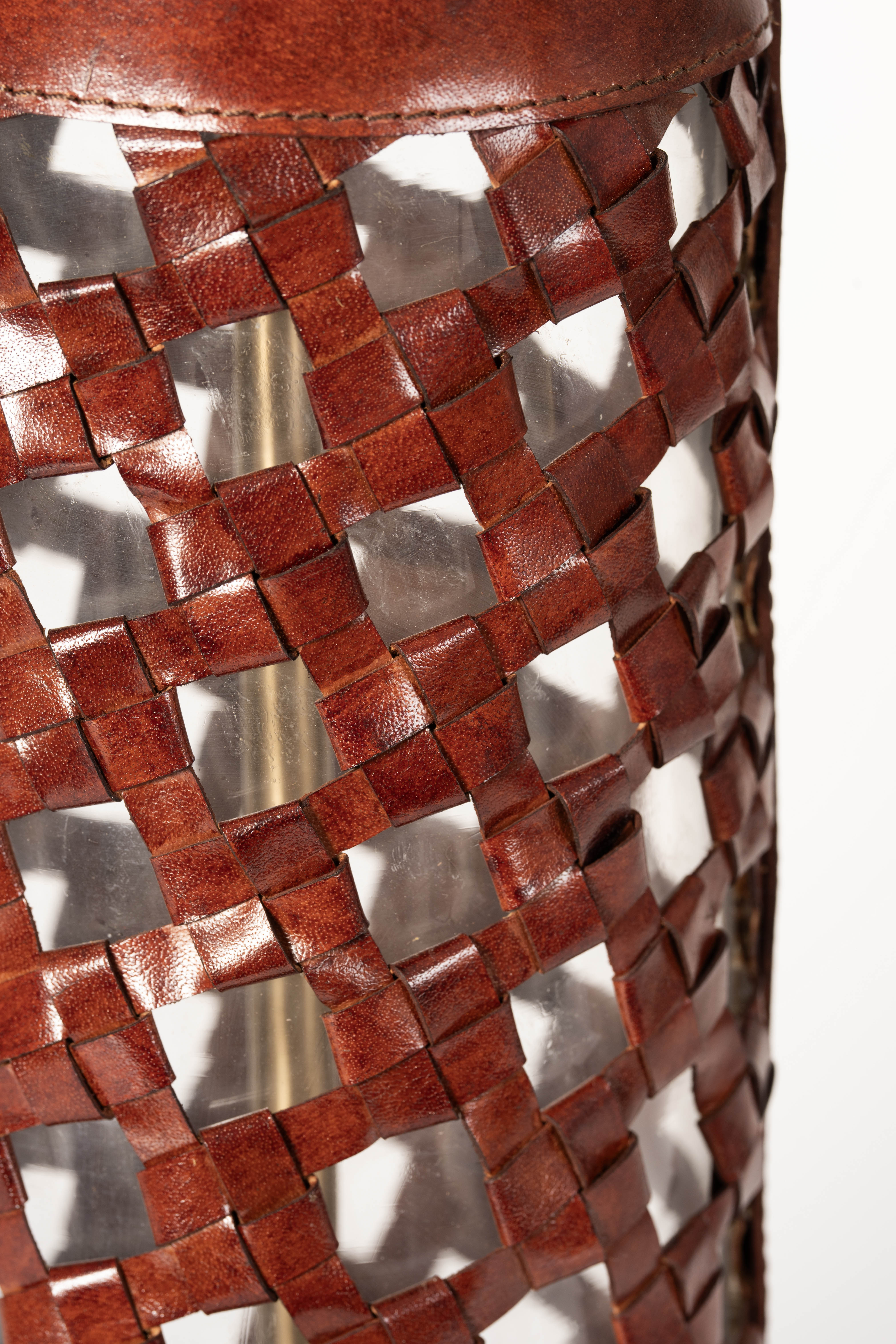 Ralph Leather & Glass Cylinder Lamp
