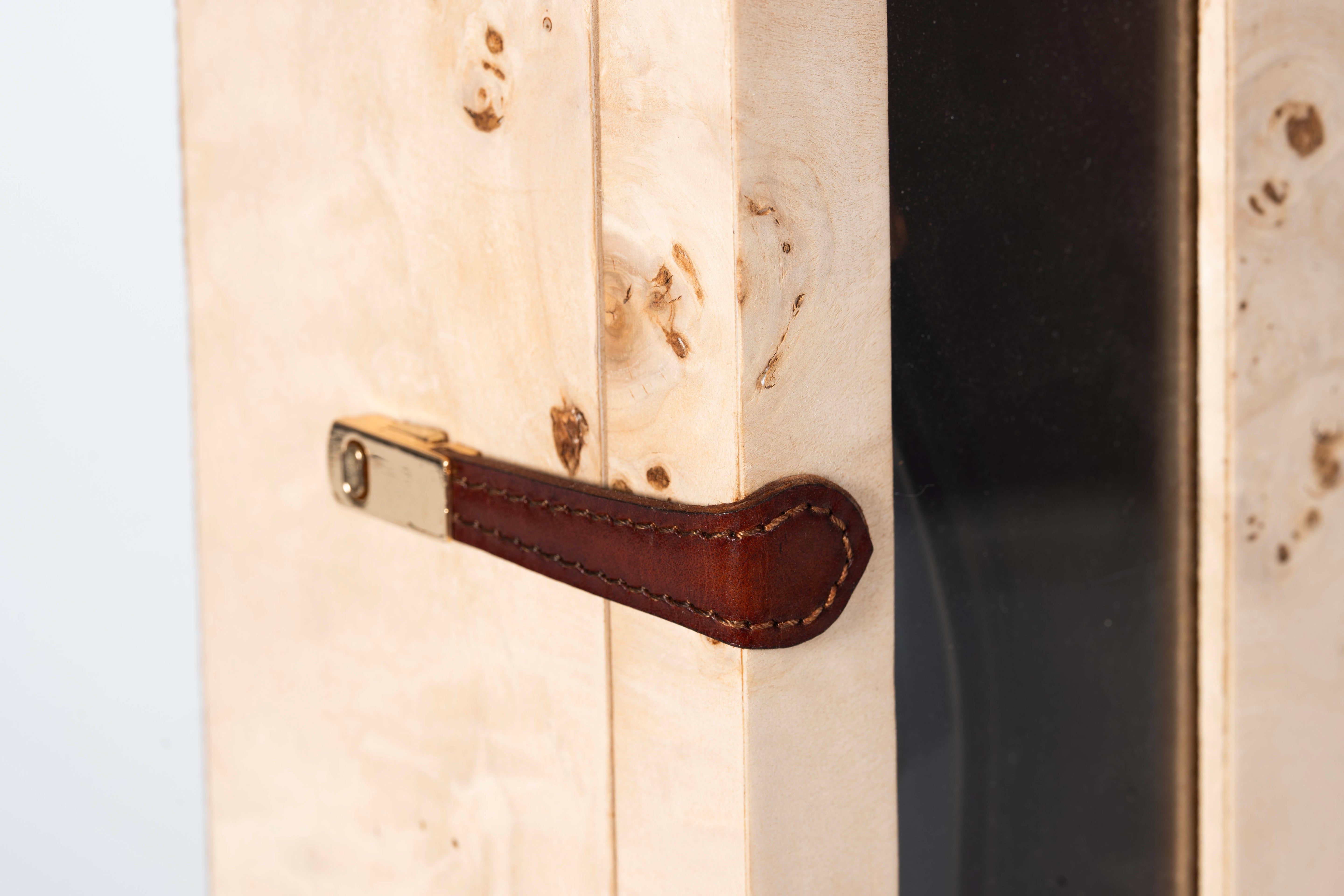 Burl & Leather Wine Holder