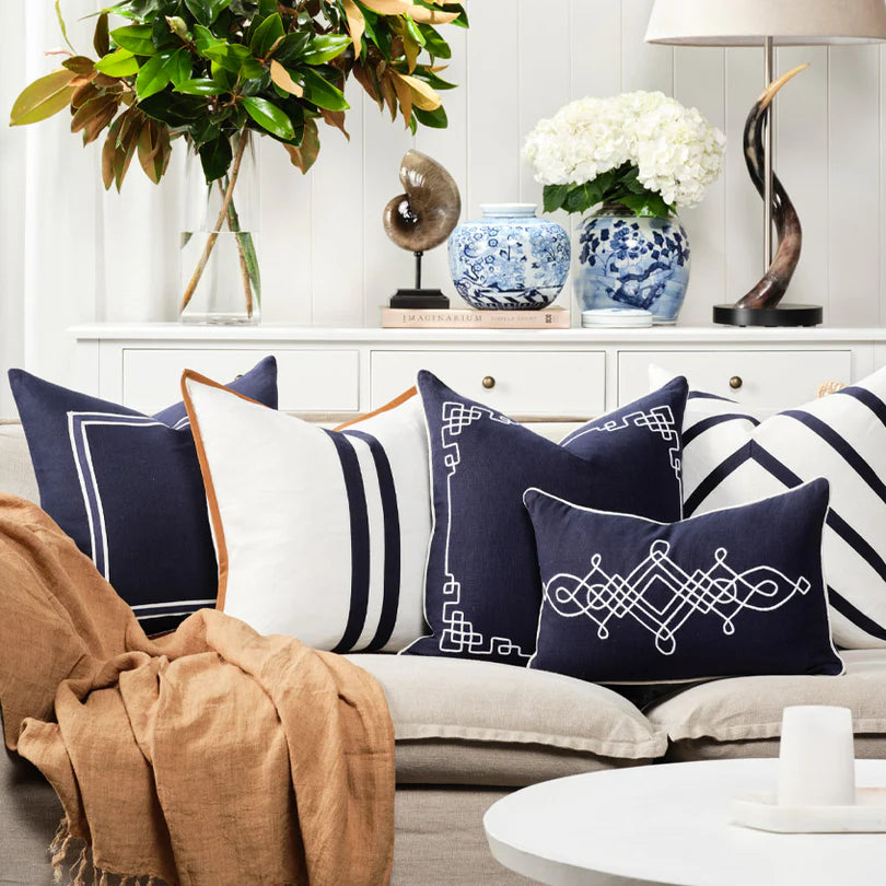 Linen Cape Cod 30x50cm Filled Cushion Navy