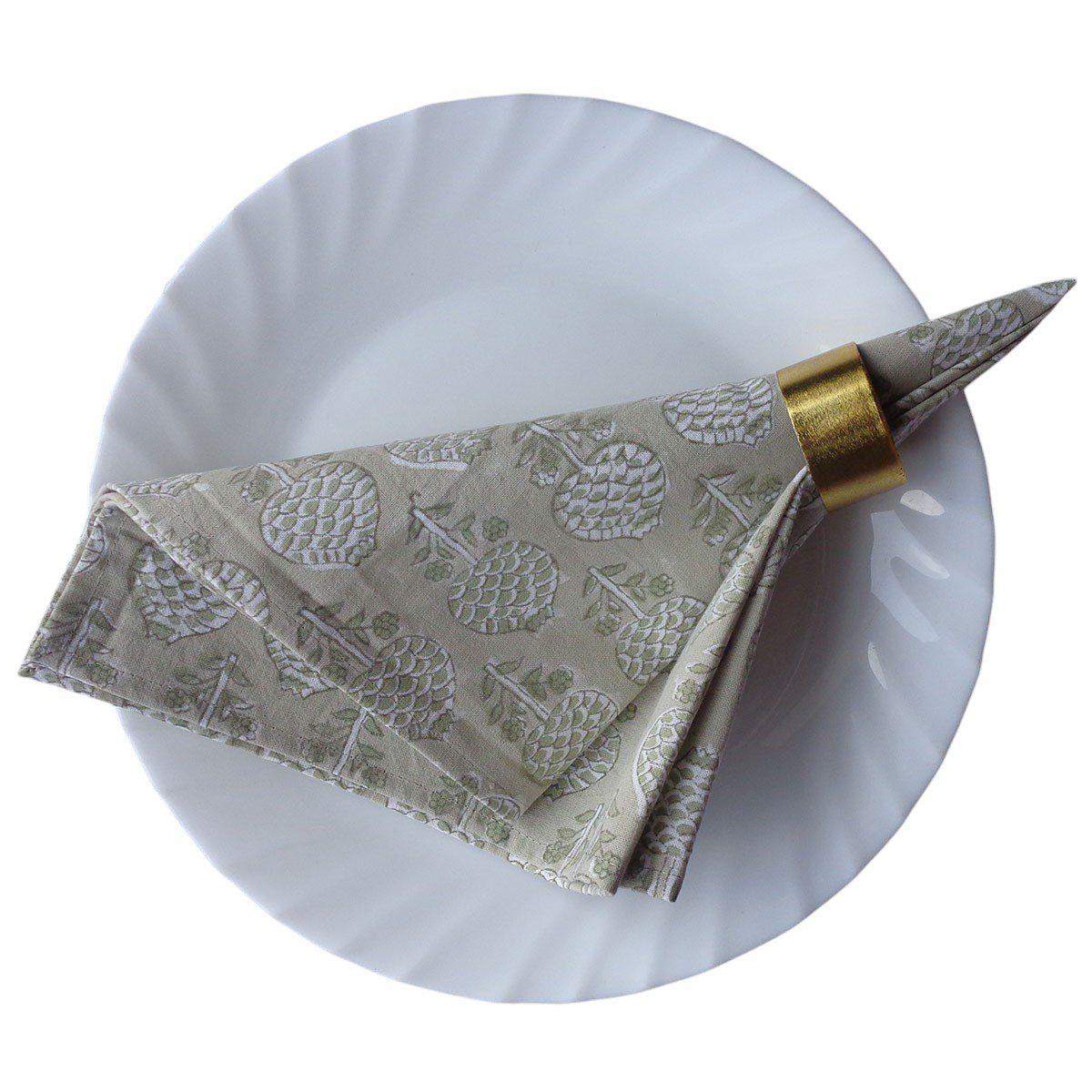 Napkin Block Print Sandstone Grove Set/4