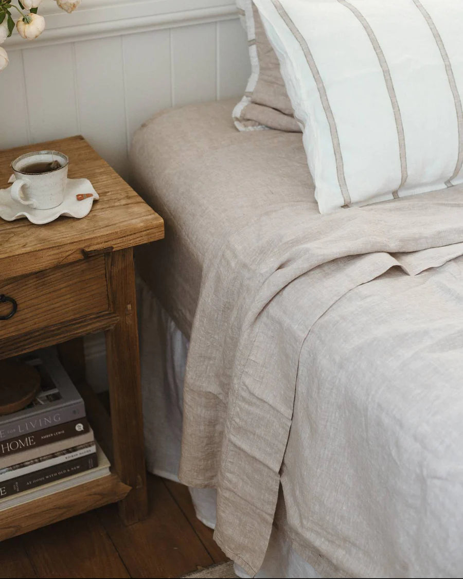 Salt Linen Flat Sheet King Sandstone