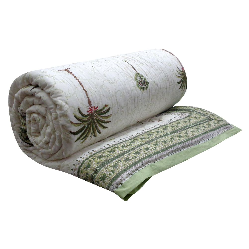 Bedspread Quilt Palm Green King 265x265cm