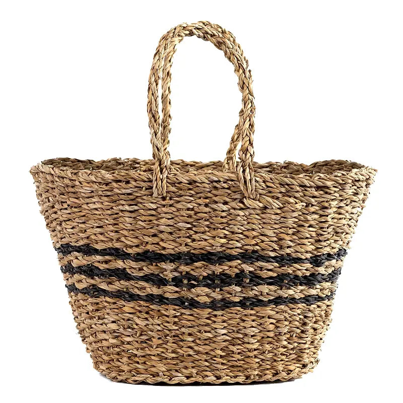 Banded Seagrass Tote Bag