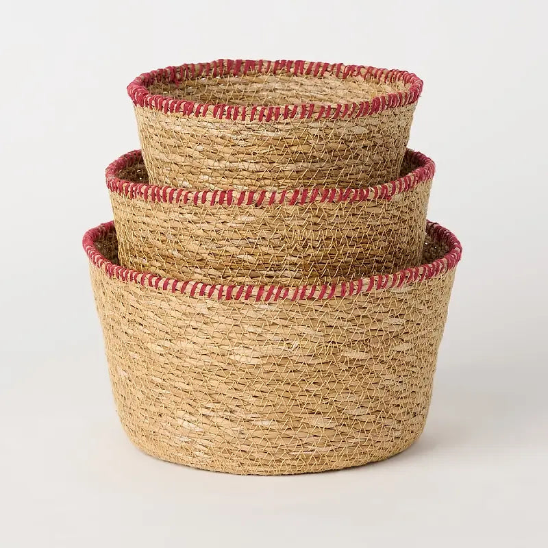 Seagrass woven baskets in small, medium and large sizes