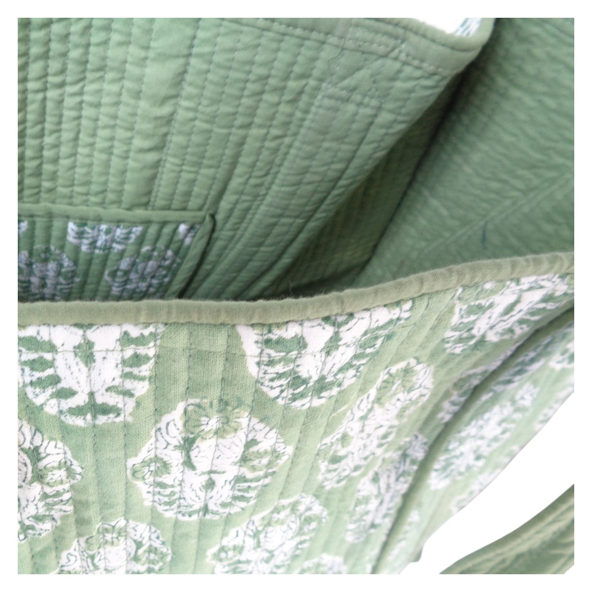 Cotton Quilted Tote Bag Boota Celadon