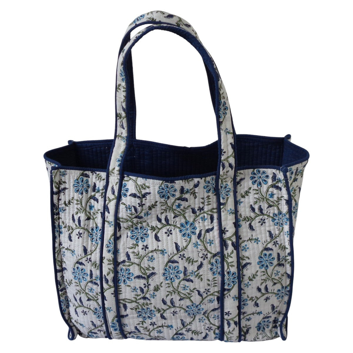 Quilted Tote Bag Ragini Blue