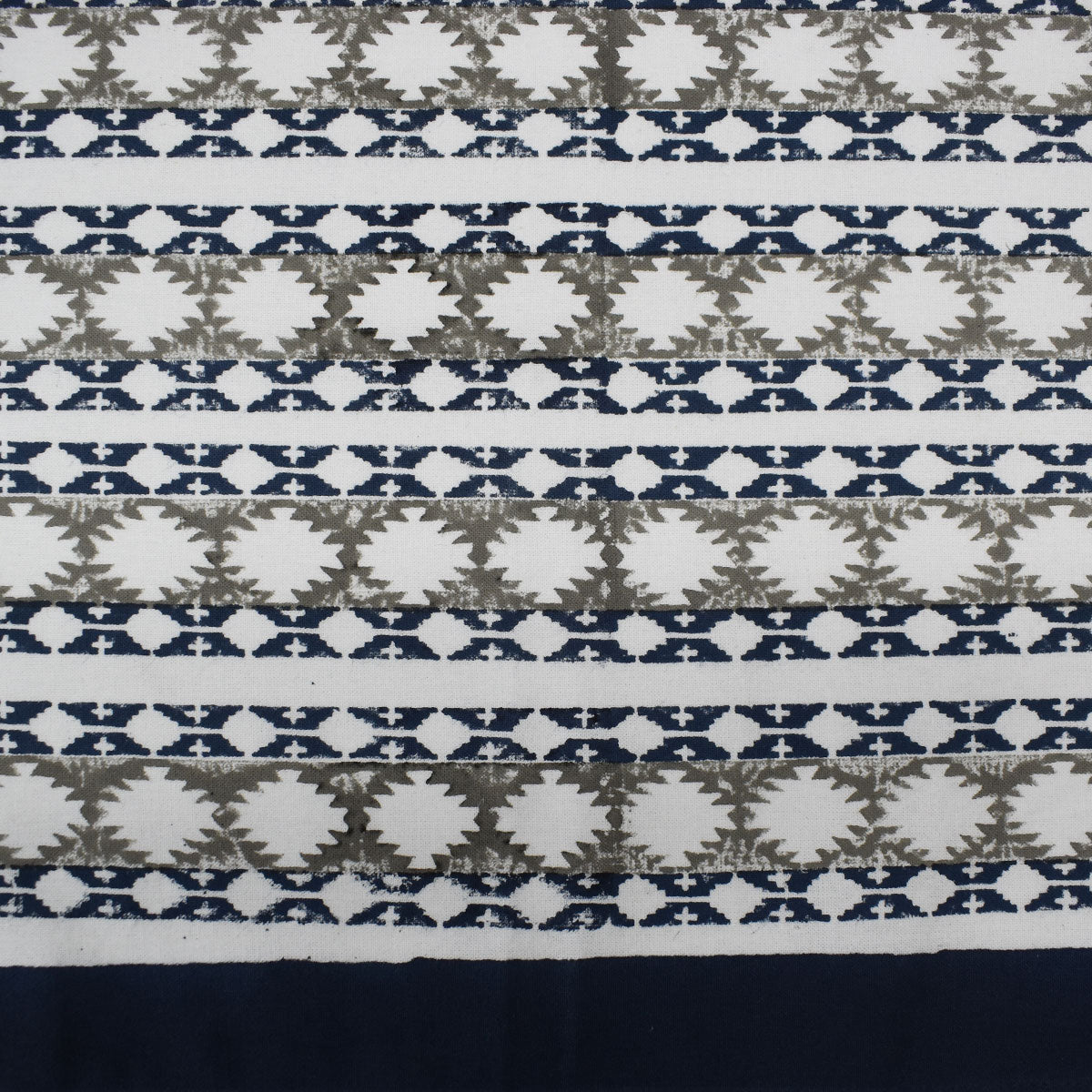 Block Print Tablecloth Nordic Blue Grey 180x270cm