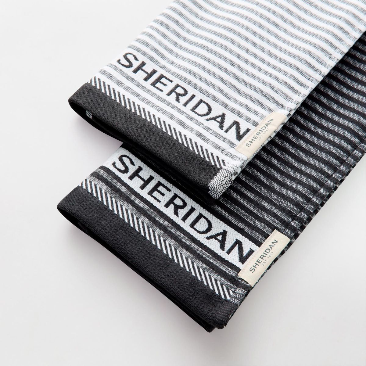 Sheridan Vita Tea Towel Carbon Set of 2