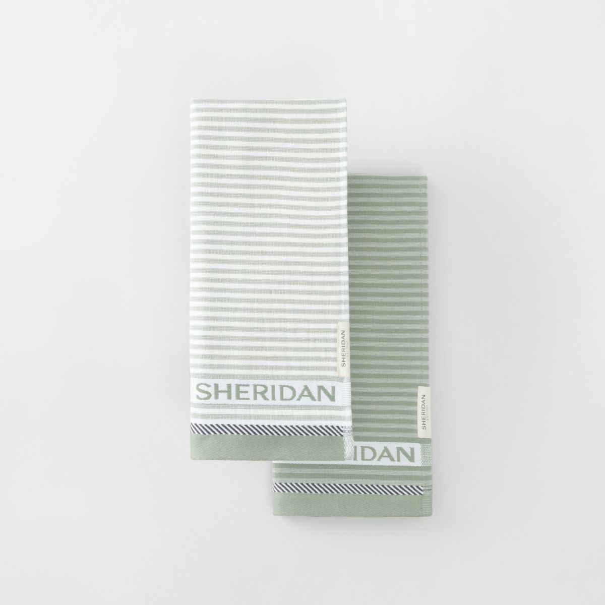 Sheridan Vita Tea Towel  Sage Set of 2