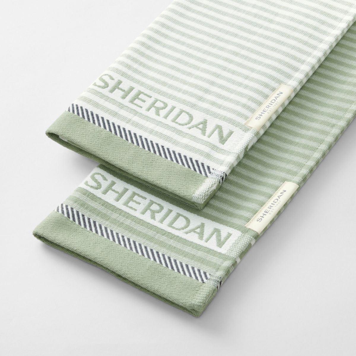Sheridan Vita Tea Towel  Sage Set of 2