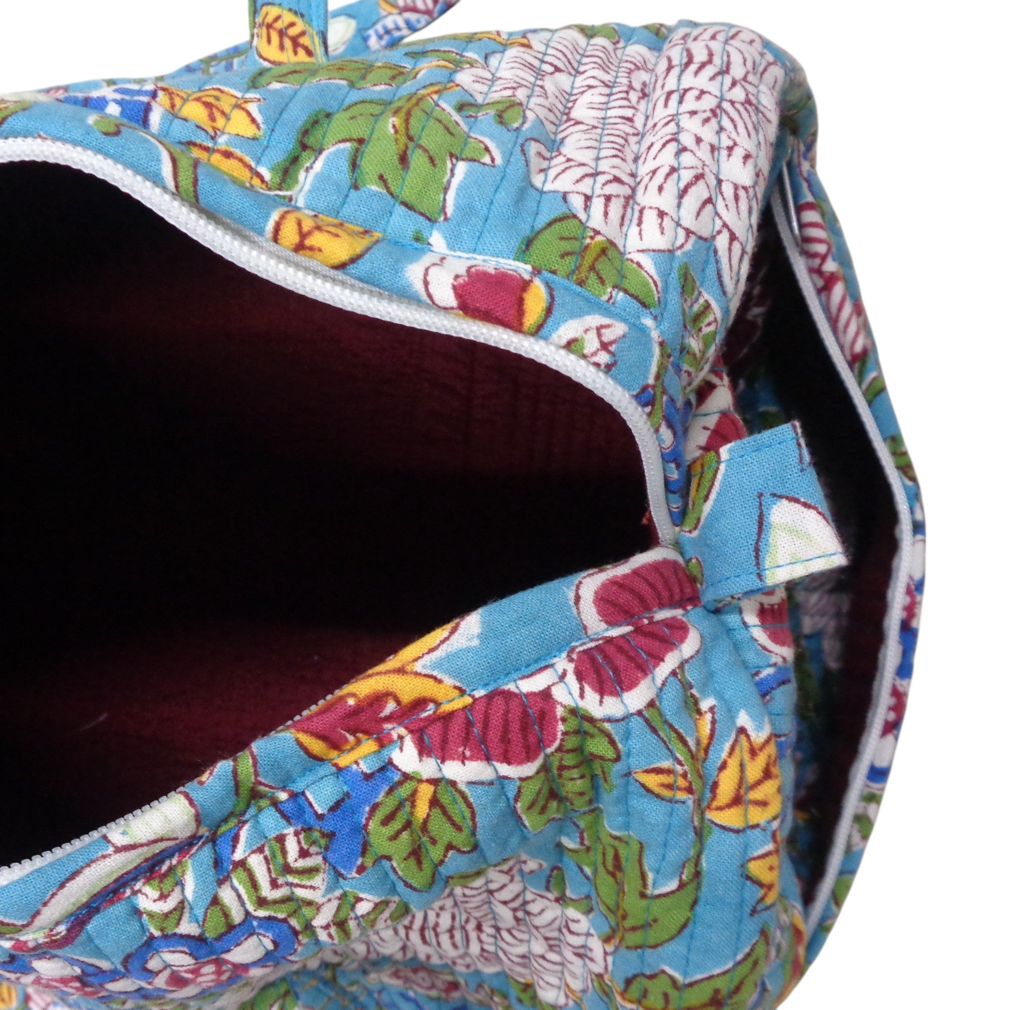 Weekender Bag Floral Canvas Blue Jade
